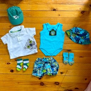Gymboree Racoon Tropical Outfit size 3-6 months
